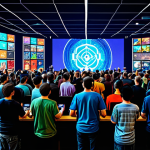 Community Gathering**

A vibrant and welcoming scene of "Reverse: 1999" players from around the world gathered at a virtual gaming convention. They are all fully clothed in modest, casual attire, representing diverse cultures. The background shows screens displaying gameplay and community art. The atmosphere is friendly and collaborative. Perfect anatomy, correct proportions, well-formed hands, safe for work, appropriate content, professional, family-friendly.

**