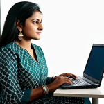 **Prompt:** A confident businesswoman in a traditional Indian salwar kameez, working on a laptop in a modern, sunlit office. Fully clothed, appropriate attire, safe for work, perfect anatomy, natural proportions, professional setting, high quality.