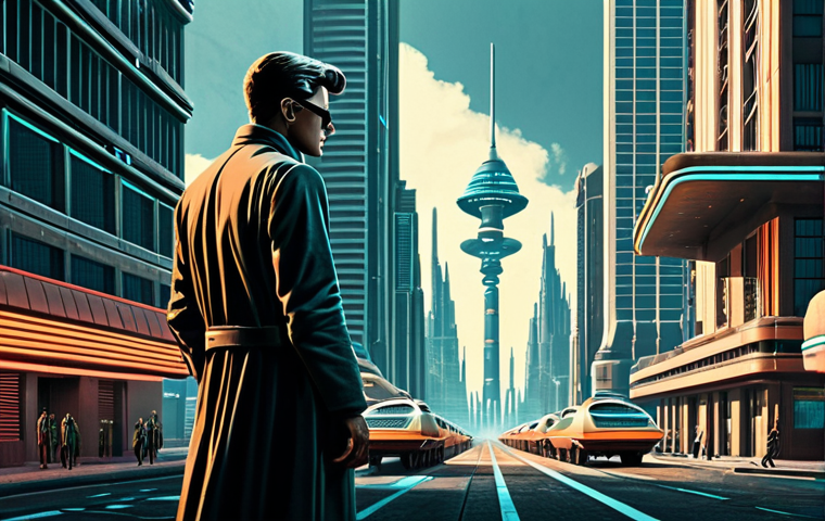 리버스 1999 스토리 확장 가능성 - **Prompt 1: Time-Traveling Detective** "A determined detective in 1920s attire, investigating a myst...