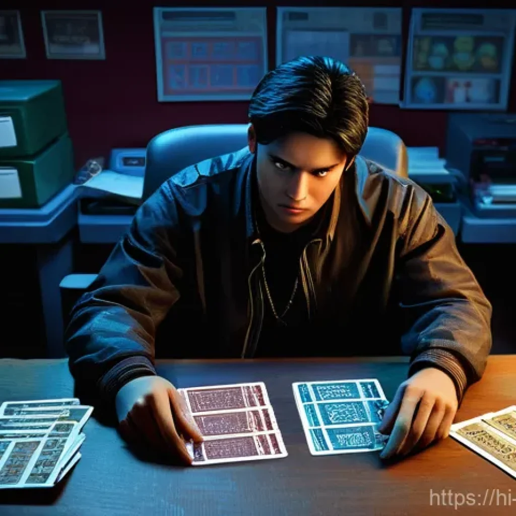 리버스 1999 초보자 실수 방지 - **Prompt:** A "Reverse: 1999" player character, looking frustrated, sits at a desk cluttered with va...