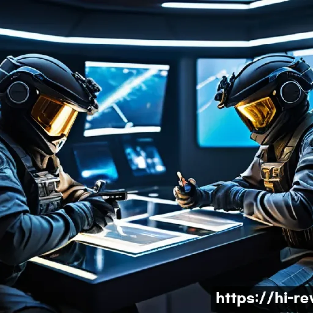리버스 1999 업데이트 분석 - A dynamic scene of a futuristic multiplayer shooter game featuring diverse characters in tactical ge...