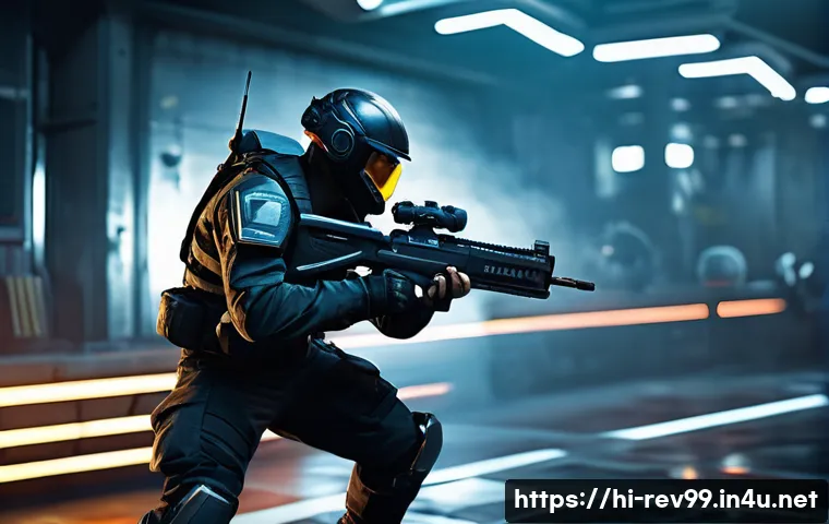 리버스 1999 전투 시스템 분석 - A dynamic close-range combat scene from a futuristic battle game featuring a skilled male fighter in...