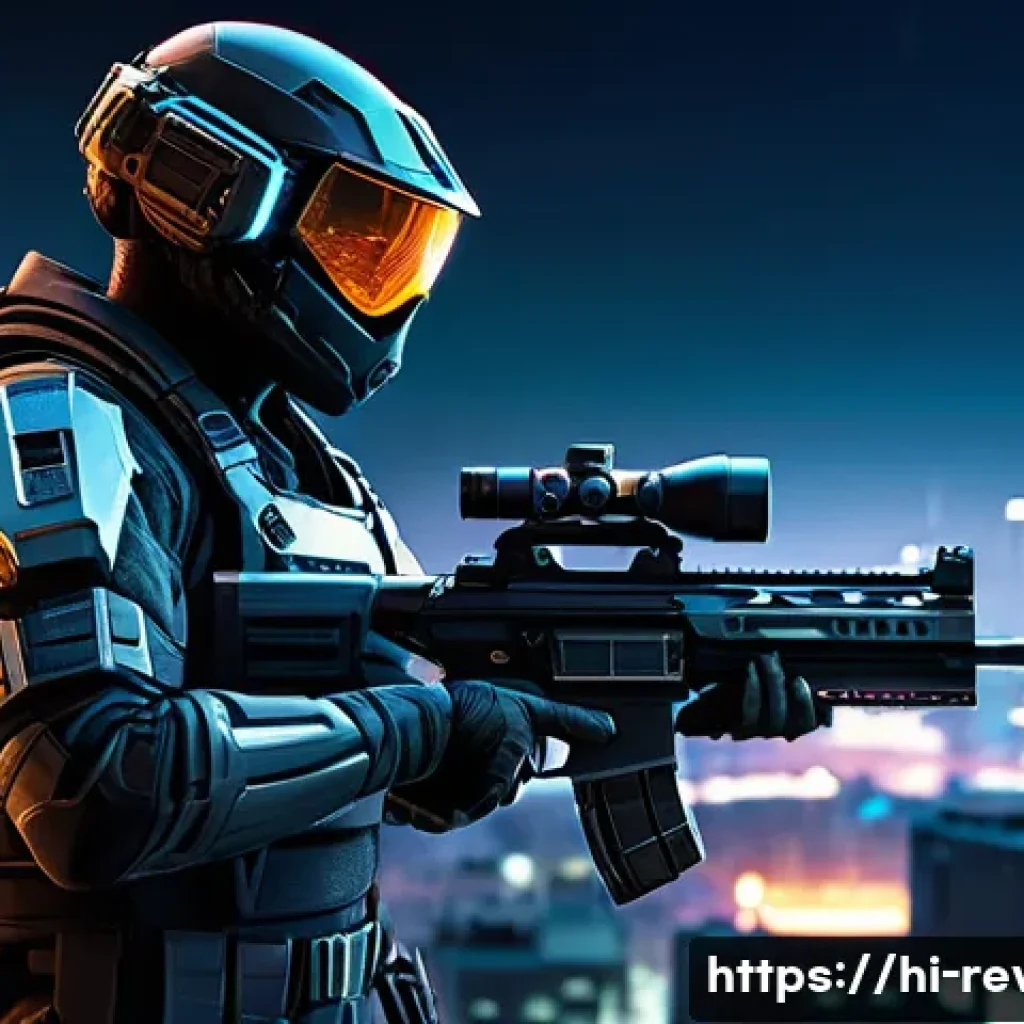리버스 1999 속성별 최고 DPS 캐릭터 - A detailed futuristic sniper character in sleek tactical armor, wearing advanced combat gear with vi...