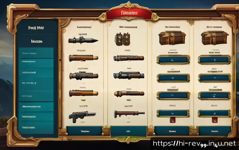 리버스 1999 인벤토리 관리 팁 - A detailed fantasy game inventory screen showing a well-organized layout with categorized slots for ...