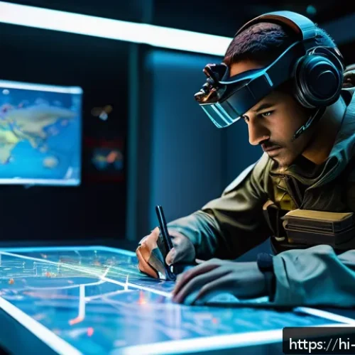 리버스 1999 도전 과제 공략 - A strategic gamer planning a mission in a futuristic battlefield setting inspired by Reverse 1999, w...