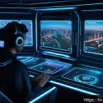 리버스 1999 초보자 가이드 - A detailed digital illustration of a futuristic game interface inspired by Reverse:1999, featuring a...