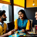 리버스 1999 팬덤 문화의 성장 - Photorealistic candid scene of a vibrant Indian fan meetup inspired by a whimsical time-travel fanta...