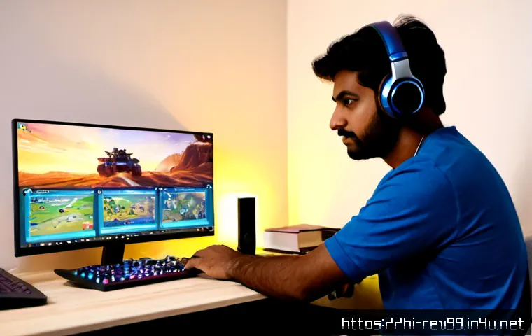 리버스 1999 공략 영상 모음 - Photorealistic Indian gaming content creator at a clean home desk, studying a turn-based fantasy str...