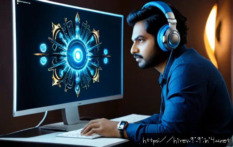 리버스 1999 PvE 보스 AI 분석 - Photorealistic Indian gaming strategist at a clean desk, studying a large monitor showing a text-fre...