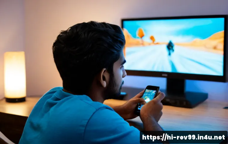 리버스 1999 유저의 경험 공유 - Photorealistic Indian young adult gamer at a tidy home desk, thoughtfully sharing a mobile strategy ...